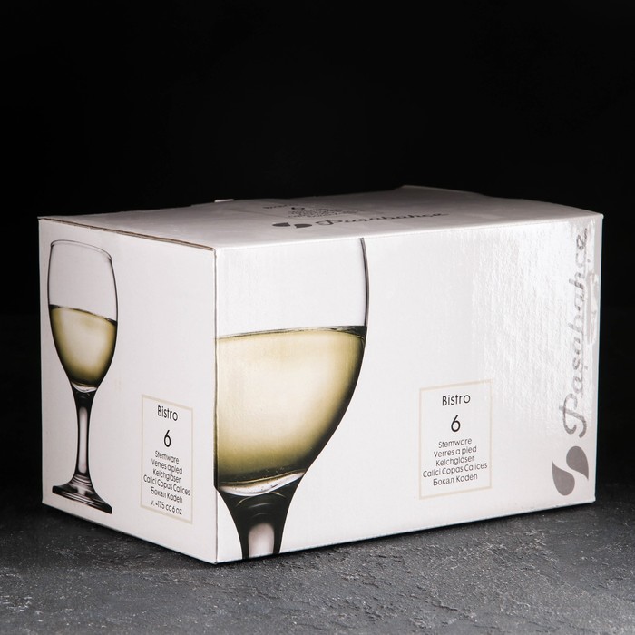 Набор стеклянных фужеров для белого вина Bistro, 175 мл, h=13 см, 6 шт - фото 1908267302