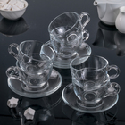 Набор чайный стеклянный Basic, 12 предметов: 6 чашек 215 мл, 6 блюдец d=13,7 см - фото 8455591