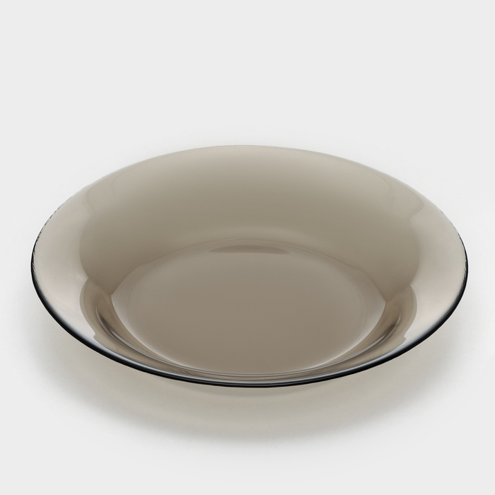 Тарелка мелкая стеклянная «Уоркшоп Броунз», d=22 см, цвет коричневый - Фото 1