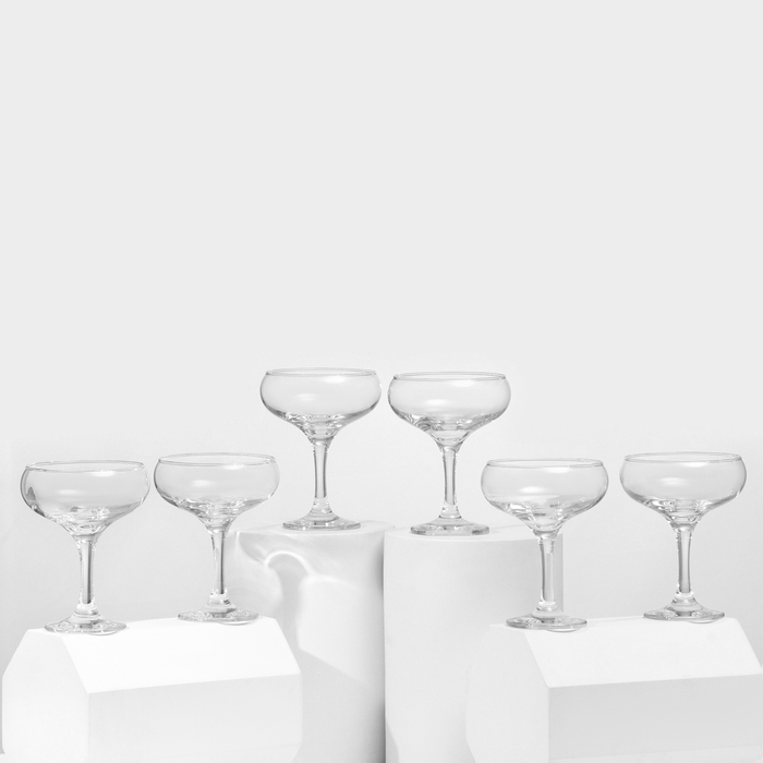 Набор стеклянных бокалов для шампанского Bistro, 260 мл, 6 шт - фото 1908267324