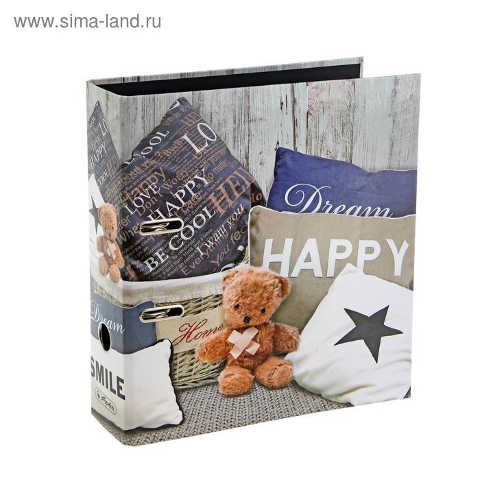 Папка-регистратор 80мм Herlitz Happy Teddy, maX.file Enjoy The Silence, ламинированный картон - Фото 1