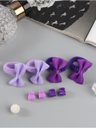 Набор для волос «Фиалка»: 4 краба, 4 резинки, бантик, розово-фиолетовый - Фото 2