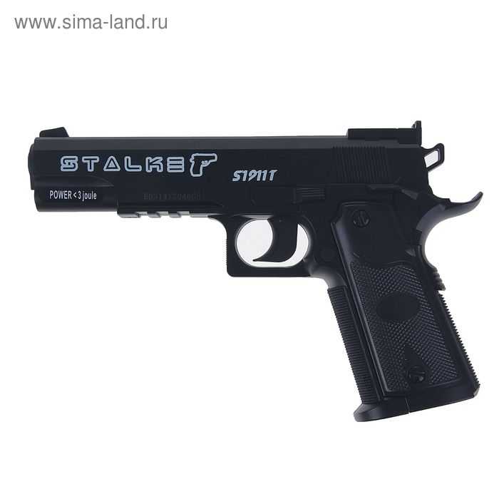 Пистолет пневматический Stalker S1911T, пластик, кал. 4,5 мм, 120 м/с, чёрный - Фото 1