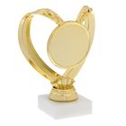 Наградная фигура «Сердце», золото, подставка камень, 13,5 х 11 см. - Фото 1