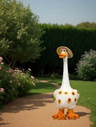 Садовая фигура из полистоуна «Гусь в шляпе малый», 50×27×20 см - Фото 3