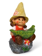 Садовая фигура из полистоуна «Девочка на камне с листом», 48×29×27 см - Фото 6