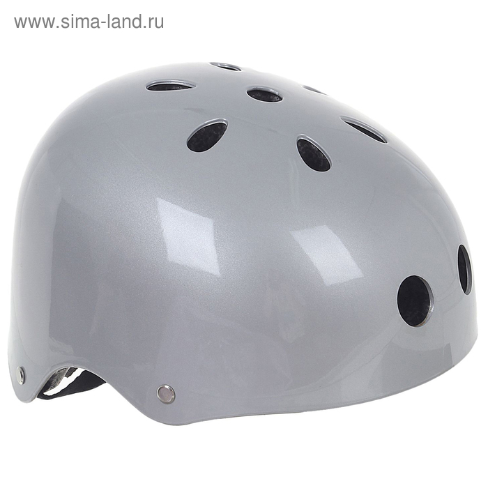 Шлем велосипедиста взрослый ОТ-GK1, глянцевый, серебро d=56 см - Фото 1