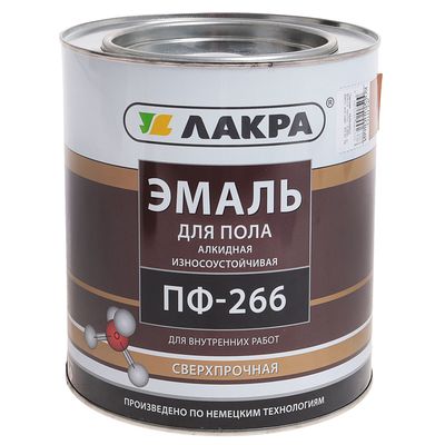 Эмаль износостойкая алкидная «Лакра. ПФ – 266», для пола, цвет жёлто – коричневый, 3 кг