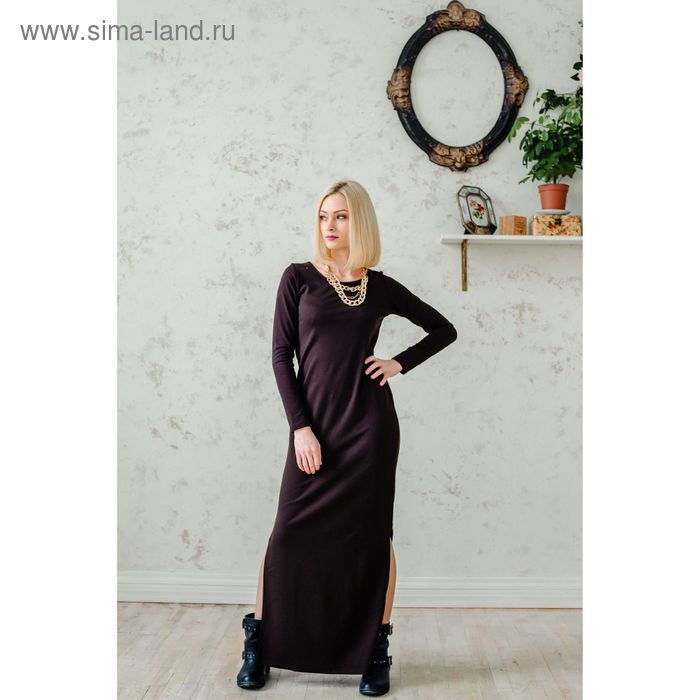Платье женское, размер 50, рост 168 см, цвет шоколад (арт. 1535 С+) - Фото 1