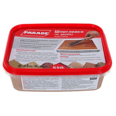 Шпатлевка по дереву PARADE S50, цвет бук, 0.4 кг