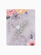 Брошь «Букет с жемчугом», цвет белый в серебре - Фото 2