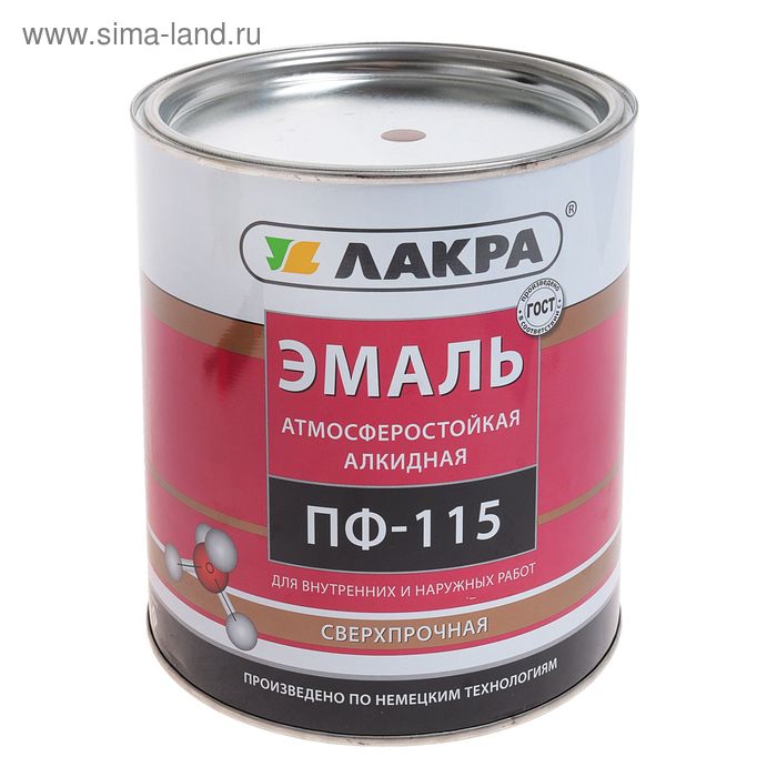 Эмаль атмосферостойкая алкидная «Лакра. ПФ – 115», цвет коричневый, 2.8 кг - Фото 1
