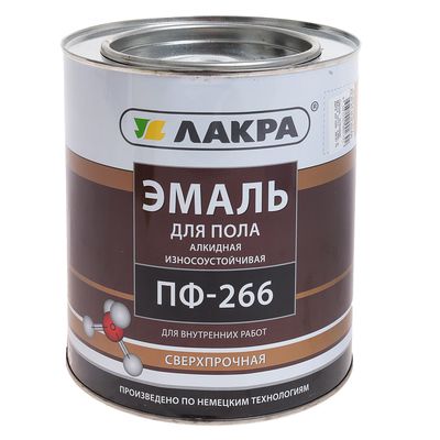 Эмаль износостойкая алкидная «Лакра. ПФ – 266», для пола, цвет золотисто – коричневый, 3 кг