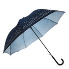 Зонт-трость "Кристаллы", автоматический, R=54см, цвет синий - Фото 2