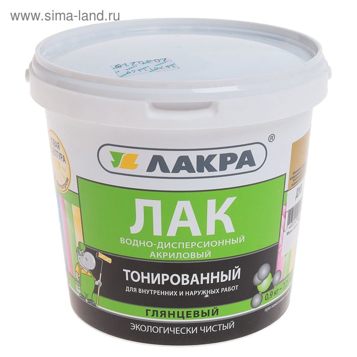 Лак водно – дисперсионный тонированный «ЛАКРА», цвет дуб, 0.9 кг - Фото 1
