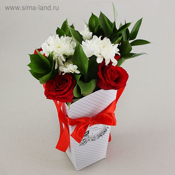 Пакет для цветов "С любовью и нежностью", 24 х 12 х 10 см - Фото 1