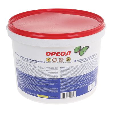 Краска моющаяся водно – дисперсионная «ОРЕОЛ», для внутренних работ, 13 кг
