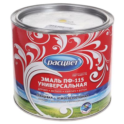 Эмаль атмосферостойкая алкидная «Расцвет. ПФ – 115», цвет ярко – жёлтый, 1.9 кг