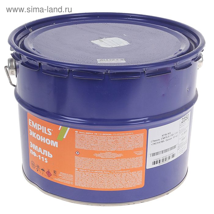 Эмаль EMPILS «Эконом. ПФ – 115», цвет белый, 10 кг - Фото 1