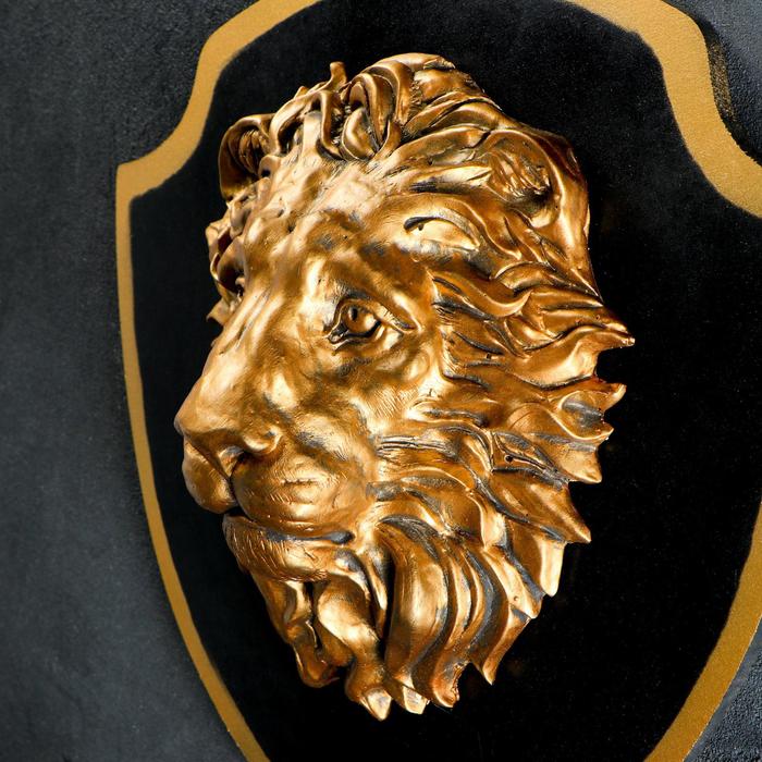 Панно "Голова льва" бронза/черный, 40см - фото 1906810384