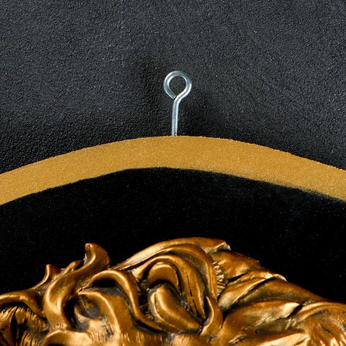 Панно "Голова льва" бронза/черный, 40см - фото 1886191863