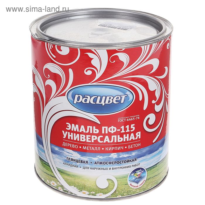 Эмаль атмосферостойкая алкидная «Расцвет. ПФ – 115», цвет белый глянец, 2.7 кг - Фото 1