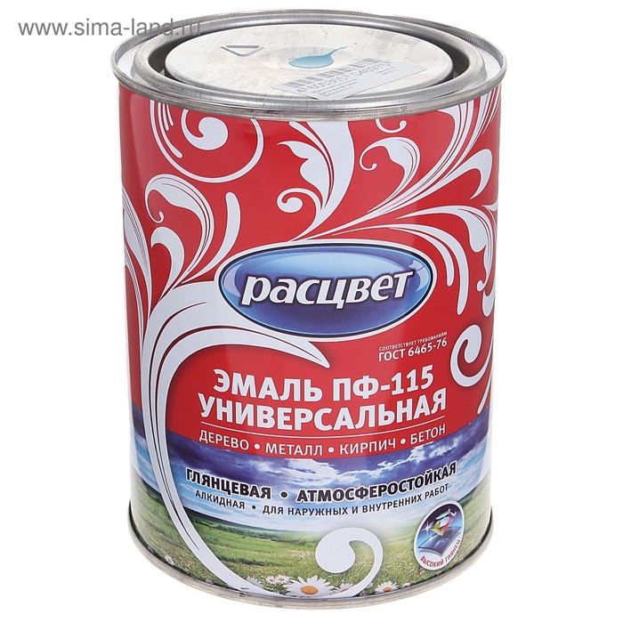 Эмаль атмосферостойкая алкидная «Расцвет. ПФ – 115», цвет бирюзовый, 0.9 кг - Фото 1