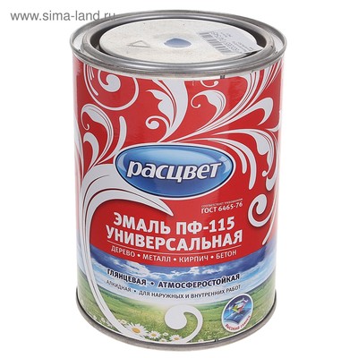 Эмаль атмосферостойкая алкидная «Расцвет. ПФ – 115», цвет синий, 0.9 кг