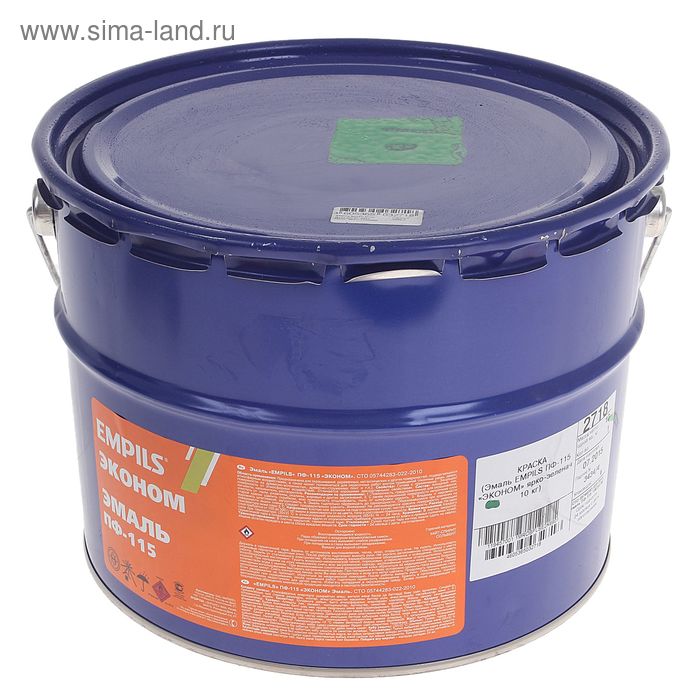 Эмаль EMPILS «Эконом. ПФ – 115», цвет ярко – зелёный, 10 кг - Фото 1