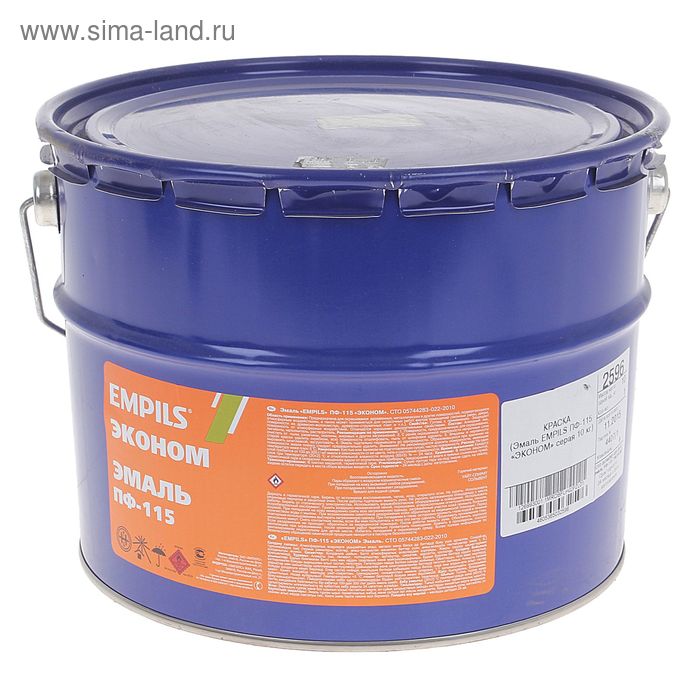 Эмаль EMPILS «Эконом. ПФ – 115», цвет серый, 10 кг - Фото 1