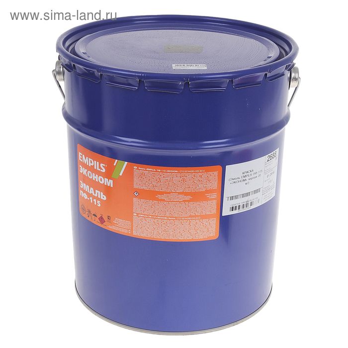 Эмаль EMPILS «Эконом. ПФ – 115», цвет чёрный, 20 кг - Фото 1