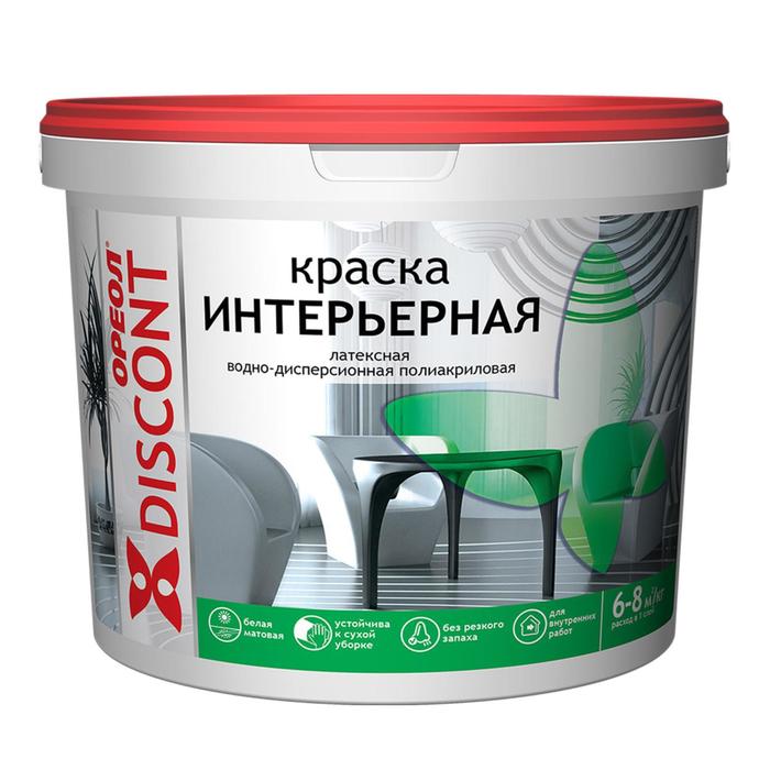 Краска водно – дисперсионная «ОРЕОЛ», для внутренних работ, 6.5 кг - Фото 1