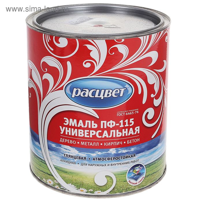 Эмаль атмосферостойкая алкидная «Расцвет. ПФ – 115», цвет красный, 2.7 кг - Фото 1