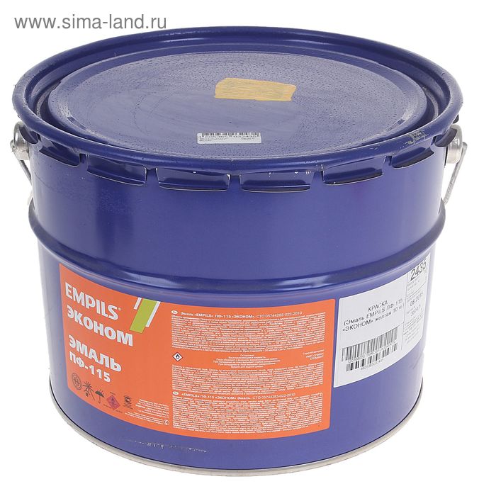Эмаль EMPILS «Эконом. ПФ – 115», цвет жёлтый, 10 кг - Фото 1