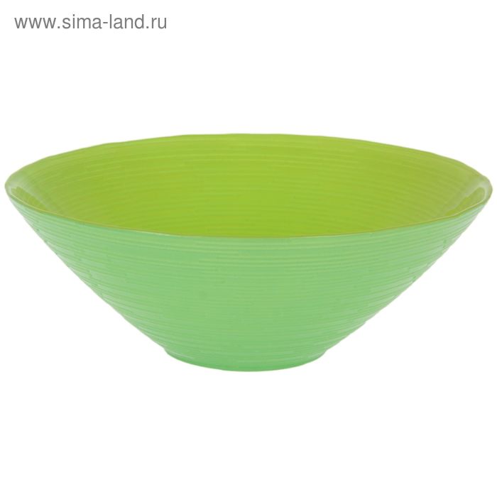 Салатник стеклянный d=20 см "Риски" 700 мл, цвет зеленый - Фото 1