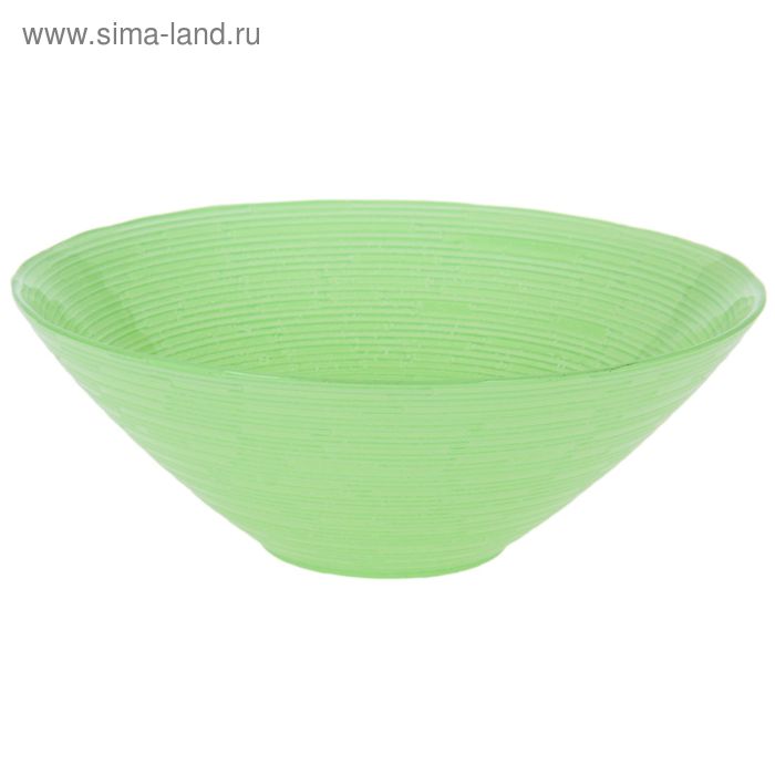 Салатник 1,2 л, стеклянный d=25 см "Риски", цвет зеленый - Фото 1