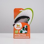 Рулетка с поводком-лентой, резиновая ручка, 5 м, вес животного до 15 кг, расцветка милитари - фото 809205616