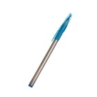Ручка шариковая 0.7 мм, стержень синий, корпус белый с резиновым держателем и колпачком, МИКС - фото 5908375