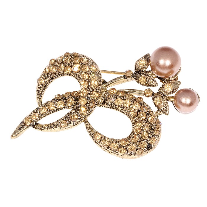 Брошь «Жемчужные ветви», цвет золото - Фото 1