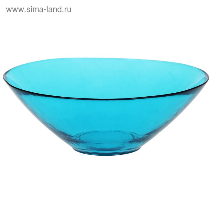Салатник стеклянный d=20 см "Голландия", 700 мл, цвет голубой прозрачный - Фото 1