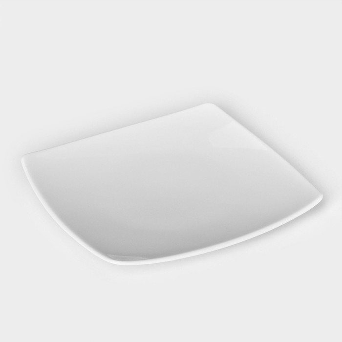 Тарелка квадратная фарфоровая «Бельё», d=19 см - Фото 1