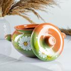 Жаровня Кунгурская керамика, 2 л, с ручками, зелёная - Фото 2