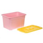 Ящик для игрушек на колёсиках, с крышкой, 65 л, цвет розовый - Фото 2