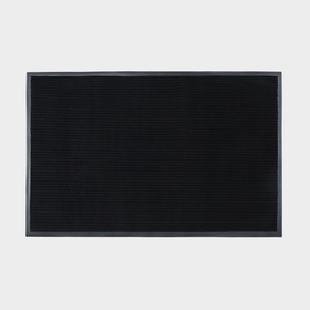 Коврик придверный влаговпитывающий, ребристый, «Стандарт», 80x120 см, цвет чёрный