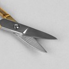 Ножницы маникюрные, загнутые, широкие, 9,5 см, цвет золотистый/серебристый, В-102-HG-SH - Фото 2