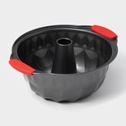 Форма для выпечки Доляна «Немецкий кекс. Забота», 28×23.5×10.5 см, с силиконовыми ручками, антипригарное покрытие, чёрная - Фото 4