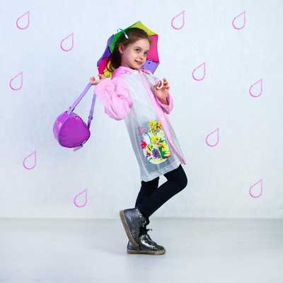 Дождевик со светоотражающим элементом "Верь в чудеса" Феи, р-р M, рост 100-110 см