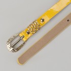 Ремень женский "Шик", пряжка и хомут золото, ширина - 1,5см, жёлтый - Фото 3