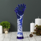 ваза "Коралл" h 280 мм. из синего стекла (ручная роспись) рис. № 5 (Бел.) - Фото 2