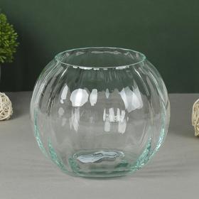 ваза "Шар" риф. d=10см. H=16х18 см, V=2,5л из прозрачного стекла (без декора)